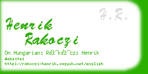 henrik rakoczi business card